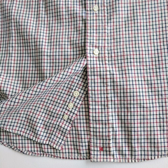 Buttondown Shirt Blue Red Check Casual - Picture 7 of 9